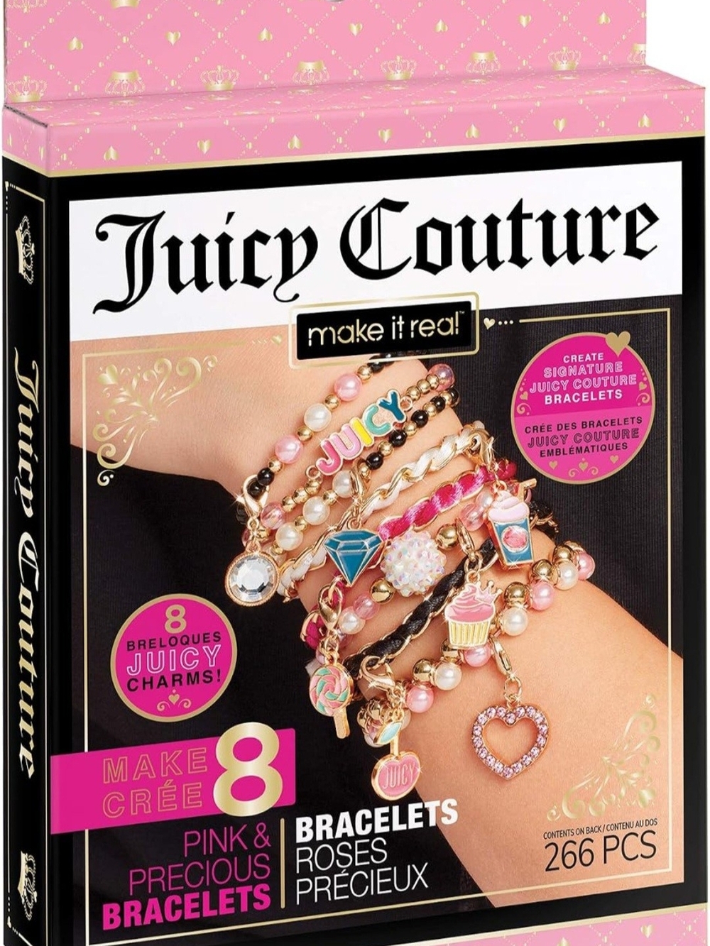 📣 Juicy Couture Pink💖 Precious Bracelet Kit 267 Pieces 8 Charms🧁🩷🍏🍭💎🆕 🎁